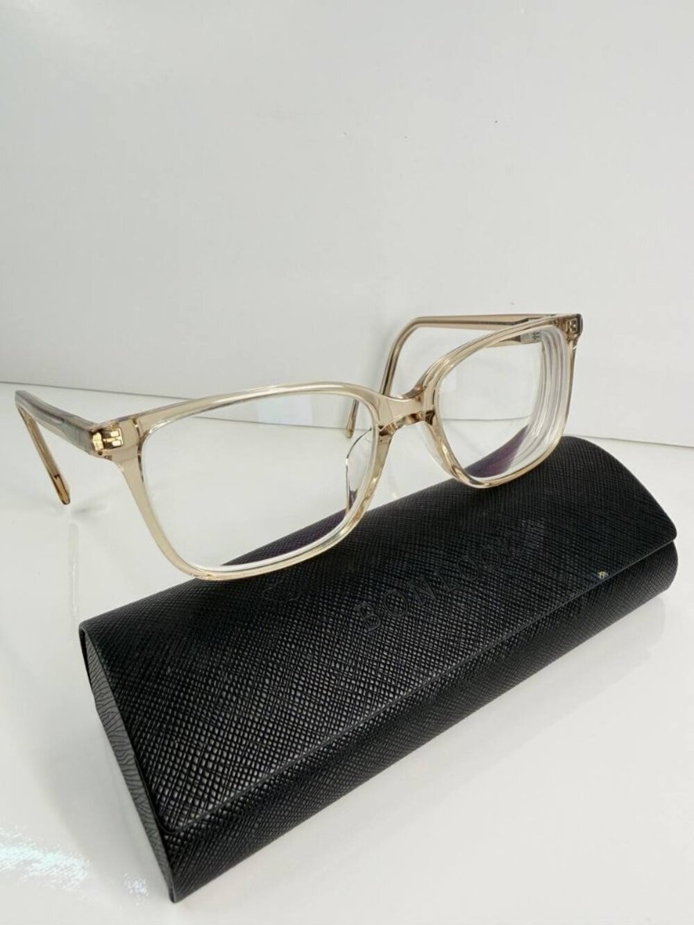 BonLook Focus Golden Designer Prescription Eyeglasses + Original Case